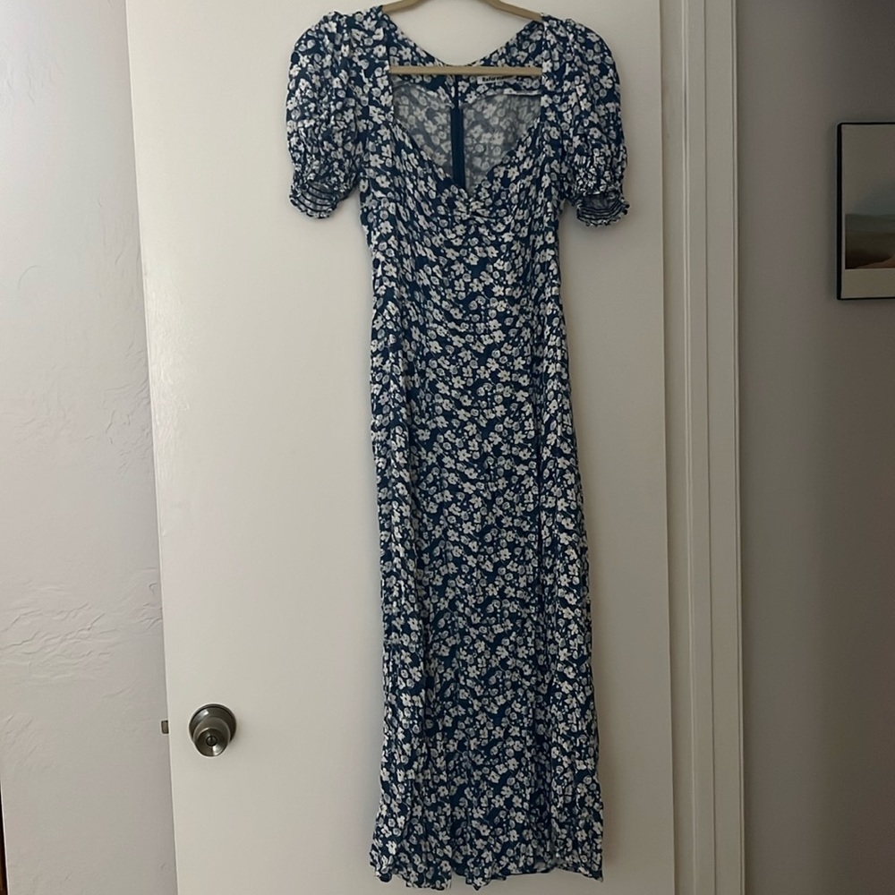Reformation Blue Flower Dress